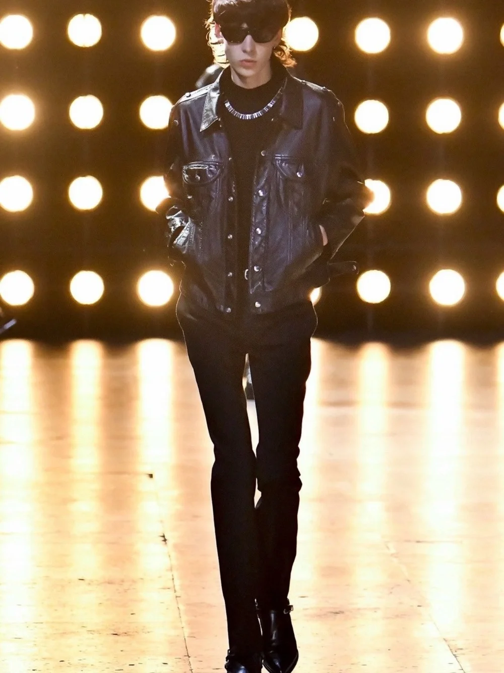 Celine x Hedi SS23 Runway Bauhaus Leather Trucker Jacket